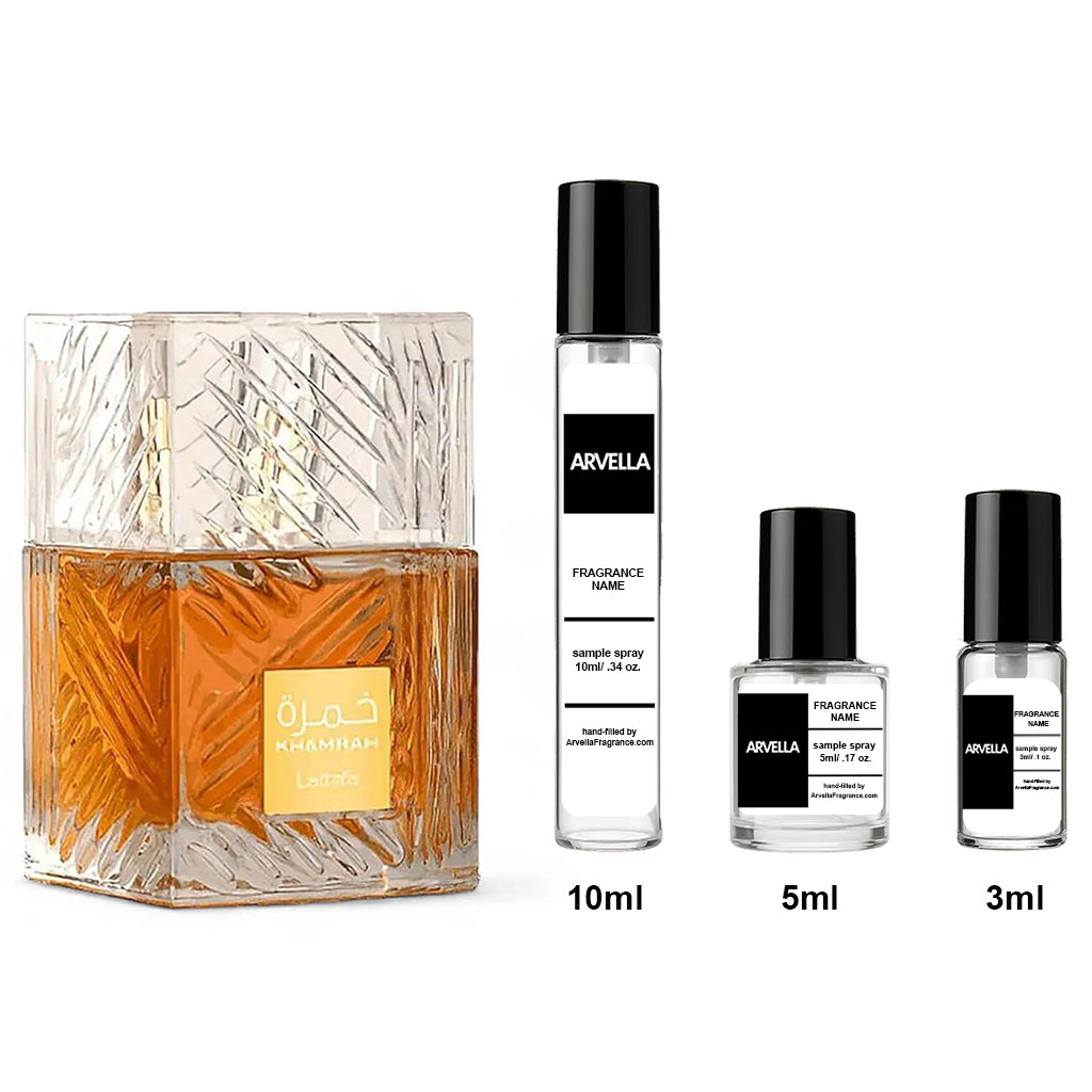 Lattafa Khamrah Sample 10ml Spray - Arvella Fragrance